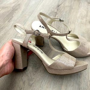 Anne Klein | Sparkled Heels | Platform Shine | Sz: 8 | Pearl ✨